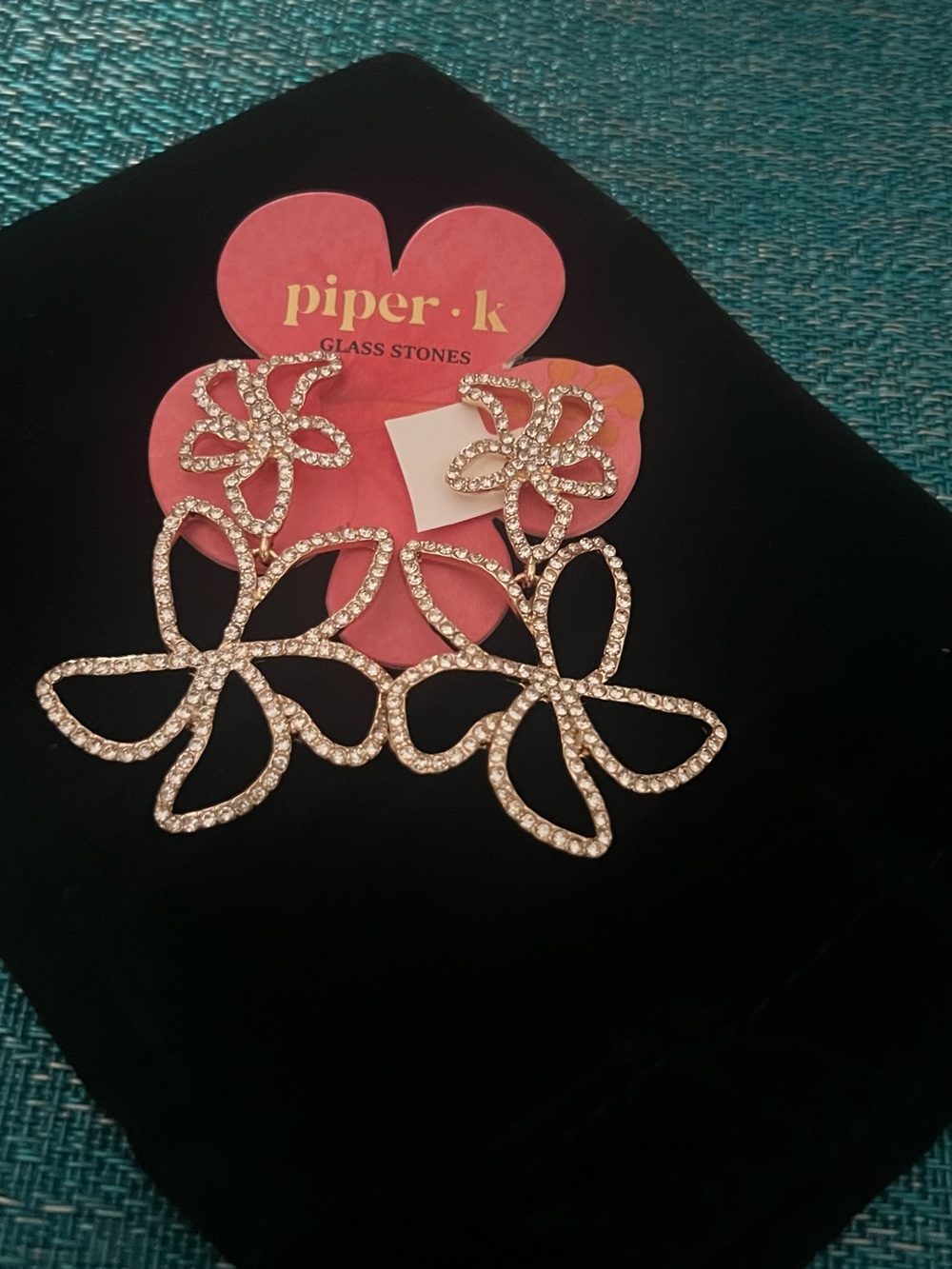 Bold Statement Flower Crystal Dangling Earrings